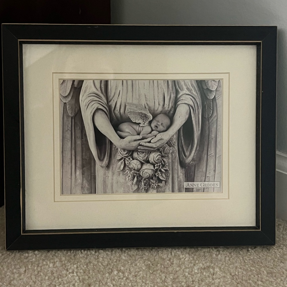 Anne Geddes Black and White Guardian Angel Art Print